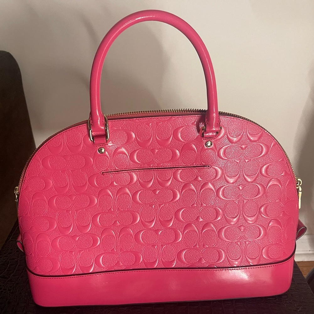 Fabulous Coach Pink Embossed Satchel Bag! - Picture 6 of 13